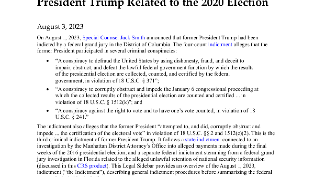 Donald Trump Indicted on 34 Felony Counts in Hush Money Case