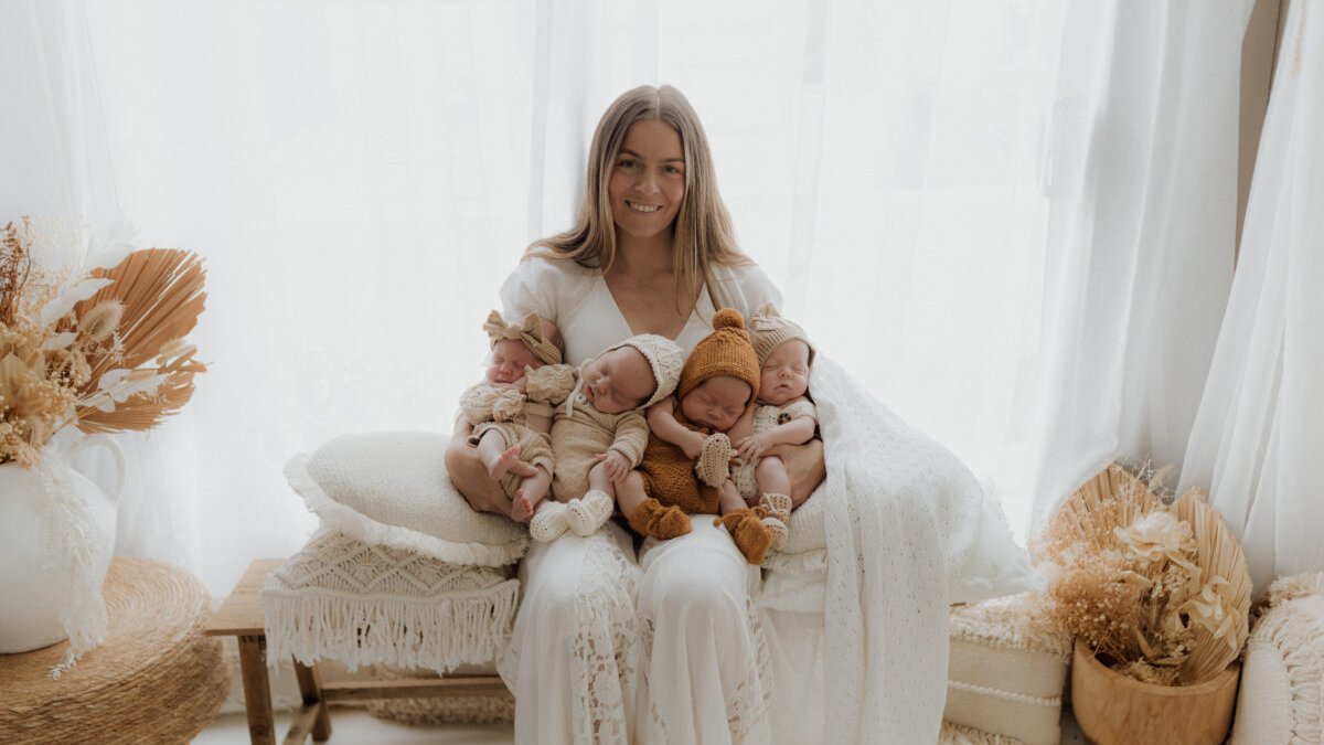 Australian Mother Welcomes Extremely Rare Identical Quadruplet Girls